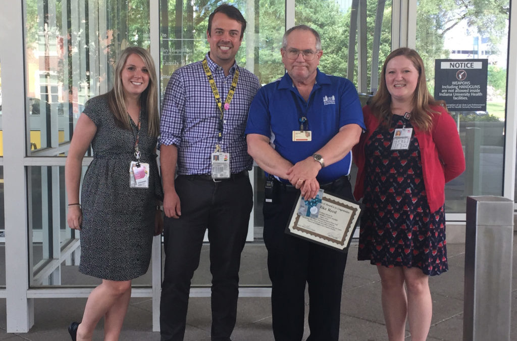 Denison Parking Employee, Mike Reed, Recognized as the 2018 Staff Person of the Year by Graduating IU Pediatric Residency Class