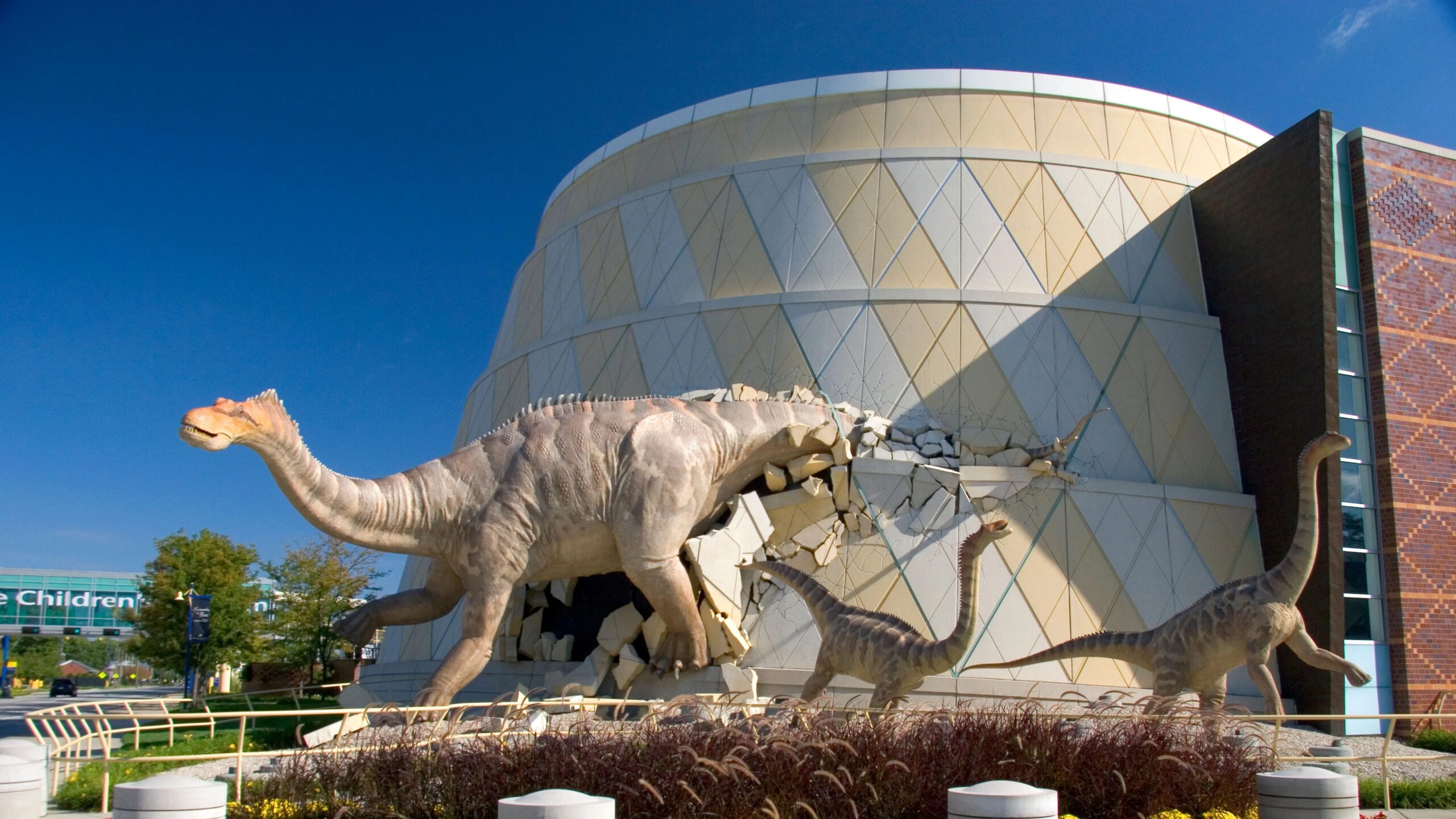 Exterior of the dinos at Childrens Museum of Indianapolis